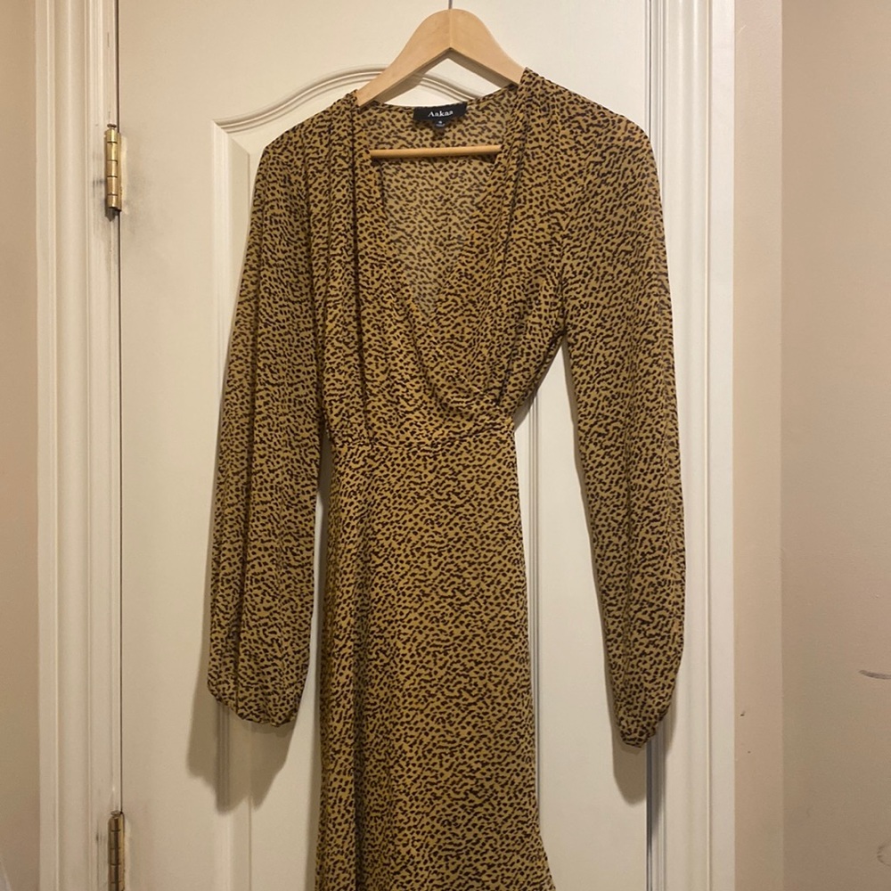 Animal print wrap dress - size small!